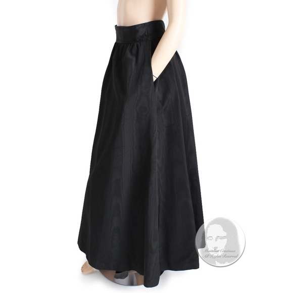 Yves Saint Laurent Skirt Black Moire Maxi Rare Ballet Russes Vintage 70s EU 42 - Picture 8 of 16